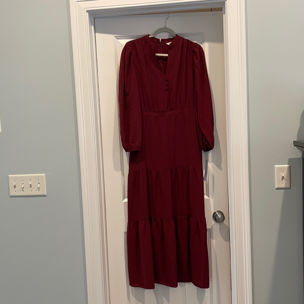 London Times Full Length Wine Colored Dress NWT